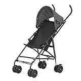 Dream On Me Aero Travel Umbrella Stroller, One-Hand Quick Fold, 3-Point Safety Harness, Dual Brakes, Adjustable Removable Canopy, Lightweight Compact & Space-Saving for Infants and Toddlers – Black