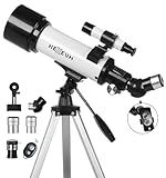 Telescope for Kids & Adults - 70mm Aperture 500mm AZ Mount Fully Multi-Coated Optics Astronomical refracting Portable Telescopes, with Tripod Phone Adapter, Carrying Bag, Remote Control White
