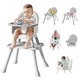 6 in 1 Baby High Chair for Babies and Toddlers, Booster Seat, Kids Learning Table & Chair (Grey)