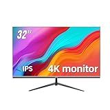 ZZA 32 Inch Computer Monitor, 4K Monitor 60HZ UHD(3840 * 2160P) IPS Screen with Ultra-Thin Bezels,HDR10,HDMI/DP Ports, Tilt Adjustable, Eyecare, Ideal for Business, Office, and Casual Gaming