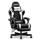 Gaming Chair for Adults, Upgraded Ergonomic Gamer Chair, Game Room, White