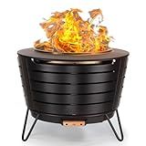 TIKI 25-Inch Smokeless Patio Fire Pit, Wood Burning with Removable Ash Pan & Weather-Resistant Cover, Modern Black Design – Ideal Outdoor Smokeless Fire Pit for Backyard & Patio