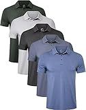 TELALEO 5 Pack Mens Polo Shirts Quick Dry Short Sleeve Golf T Shirt Performance Moisture Wicking Casual Workout SetB L