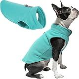 Gooby - Fleece Vest, Small Dog Pullover Fleece Jacket with Leash Ring, Turquoise, Medium