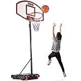 Play22 Kids Adjustable Basketball Hoop Height 5-7 FT - Portable Basketball Goals for Kids Teenagers Youth and Adults with Stand & Backboard Wheels Fillable Base - Great Indoor Outdoor Play