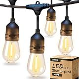 addlon LED Outdoor String Lights 48FT Edison Vintage Weatherproof ETL