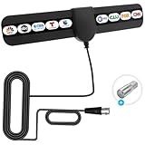 Antenna TV Digital Indoor,360°Reception,Support 4K 1080p, Detachable Signal Amplifier-Signal Booster,10ft Coaxial HDTV Cable, Portable HD TV Antenna