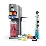 Ninja Thirsti Drink System, Soda Maker, Create Unique Sparkling & Still Drinks, Personalize Size & Flavor, Carbonated Water Machine, 60L CO2 Cylinder & Variety of Flavored Water Drops, Gray WC999AMZ