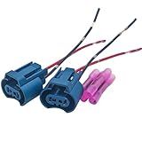9005 HB3 Two Harness Head Light High Beam Adapter Female Head Wire Pigtail (2Pcs)