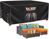 Enzeno Patio Furniture Set Cover, Outdoor Sectional Sofa Couch Set Covers Waterproof, Garden Dining Table Chair Set Cover Outside Rectangular Heavy Duty Weatherproof 90" L x 65" W x 28" H Black