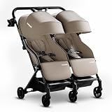 Mompush Lithe Double Stroller, Lightweight Side by Side, Infant & Toddler