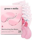 grace & stella Award Winning Under Eye Mask - Christmas Gifts for Teens, Self Care Gifts for Women, Reduce Dark Circles, Puffy Eyes, Undereye Bags, Wrinkles, Under Eye Patches - Vegan (24 Pairs, Pink)