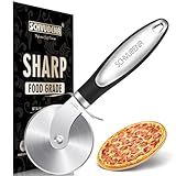 SCHVUBENR Premium Pizza Cutter Wheel - Ultra Sharp Stainless Steel Pizza Slicer with Non-Slip Soft Grip Handle - Multi-Purpose Cutter for Pizza, Dough & Pastry - Dishwasher Safe, Easy to Clean - Black