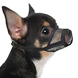 Mayerzon Dog Muzzle, Soft Mesh Muzzles for Small Medium Large Dogs Chihuahua Poodle Husky Labrador Retriever, Breathable Dog Mouth Guard for Biting Chewing Grooming, Allow Panting Drinking(XXS, Black)