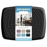Ergohead Anti Fatigue Kitchen Floor Mat Comfort Standing Mat, Portable Office Standing Desk Mat, Multi-Purpose Kitchen Rug, Built-in Handle with Massage Points Comfort Floor Mat (Black, 17" x 22")
