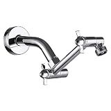 Shower Head Extension Arm, Anti-Leak Solid Brass Adjustable Shower Extender for Rain & Handheld Shower Head, Shower Arm with G1/2 Universal Connector (5 Inch, Chrome)