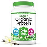 Orgain Organic Vegan 21g Protein Powder, Vanilla Bean, 2.03 lb