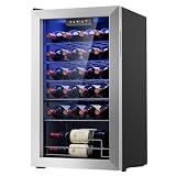 Icyglee 25 Bottle Wine Cooler Refrigerator,Freestanding Wine Fridge,Silver