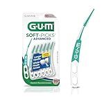 GUM Soft-Picks Advanced, Easy to Use Dental Picks for Teeth Cleaning and Gum Health, Disposable Interdental Brushes with Convenient Carry Case, Dentist Recommended Dental Picks, 90 Count
