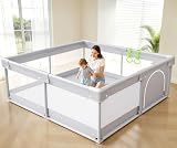 Fodoss Baby Playpen 47×47in, Small Play Pen for Babies and Toddlers, Playpen for Apartment, Play Yard, Activity Fence, Baby Playard with All-Side Mesh, Pull Rings