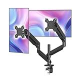Simple Trending Dual Monitor Stand for 17-27 inch Computer Screens, Computer Stand, Adjustable Stand for 2 Monitors Holds up to 20 lbs, (Black)