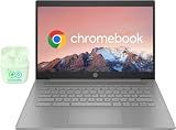 HP Chromebook 14" Business & Student Laptop Computer, 4GB RAM 576GB Storage (64GB eMMC+512GB SD Card), Intel Celeron N4120, HD Webcam, WI-FI, HD Audio, Chrome OS, PLUSERA Earphones, Gray