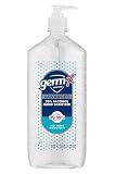 Germ-X Advanced Hand Sanitizer, 34 Fl Oz (1 Liter), Less Drying Moisturizing Clear Gel, No Rinse Formula, Large Family Size Pump Bottle