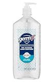 Germ-X Advanced Hand Sanitizer, 34 Fl Oz (1 Liter), Less Drying Moisturizing Clear Gel, No Rinse Formula, Large Family Size Pump Bottle