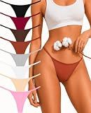 8 Pack Cotton Thongs for Women G-string Underwear Sexy Panties Lingerie