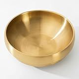 Rliguanrui 7.4 inch Gold Decorative Bowl for Home Decor - Modern Fruit Bowl for Kitchen Counter, Key Catch All & Entryway Table Centerpiece, Stylish Golden Finish