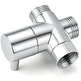 Gicyiit Shower Diverter, Premium 3-Way Shower Arm Diverter Valve with G1/2 IPS Straight Thread, Solid Metal Shower Head Splitter for Handheld Showerhead, Fixed Spray Head, Rainfall Showerheads, Chrome