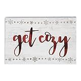 Simply Said, INC Small Talk Rectangles, Get Cozy - 3.5" x 5.25" Rustic Distressed Wood Sign STR1095