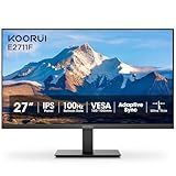 KOORUI 27 Inch Monitor, Full HD 1080P 100Hz Computer Monitor, IPS Display, HDMI, VGA, 4ms Response Time, 100 x 100 mm VESA Mountable, Frameless, Ergonomic Tilt, Black