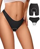 Vertvie Seamless Thongs for Women No Show Thong Panty Liners Invisible Workout Panties Sexy Breathable G-String Underwear(Small,Black)