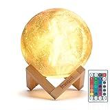 Brucepitt Moon Lamp Galaxy Lamp Upgraded Timing 4.7 Inch 16 Colors 3D Moonlight Galaxy Light,Moon Night Light for Adults,Kids Lamp Moon Gifts for Women Girls Boys Bedroom