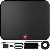 TV Antenna Indoor Antenna for Smart TV for Long Range Reception and All Smart TVs HD Digital Antenna with Amplifier Signal Booster for Local Channels Supports 4K 1080p-18 ft Coax Cable/AC Adapter