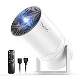 Mini Portable Projector with WiFi and Bluetooth,Support Movie Projector 1080P HD,Auto Keystone Correction,180° Rotatable,Compatible with TV Stick, HDMI, USB, Smartphone, Laptop (White 1)