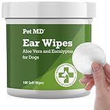 Pet MD Dog Ear Cleaning Wipes – Otic Cleanser for Dogs - 100 ct
