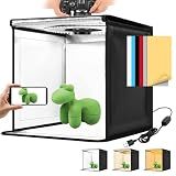 Photo Light Box, 12/16/20/24/32/47 Inch Photography Light Box with CRI>95 120 Light Beads. Dimmable Shooting Tent Kit with White and Warm Light. 6 Backdrops Photo Booth for Studio Products Display