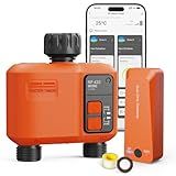 WiFi Water Timer for Garden Hose with 984 ft Range,Smart 2- Zone Sprinkler Timer, APP & Remote Control, Voice Control,Rain Delay, Manual Mode Sprinkler System, Lawn Sprinklers for Yard Large Area