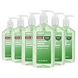 Amazon Basic Care Hand Sanitizer with Aloe Vera, 62% Ethyl Alcohol, Vitamin E Enriched, 12 fl oz, Pack of 6