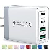 Aioneus USB C Charger Block, 40W Fast Charging Block Type C Charging Block 4-Port Dual Port PD+QC Wall Charger Head Cube for iPhone 16 15 14 13 12 11 Pro Max XS, iPad, Samsung Phone, Tablet