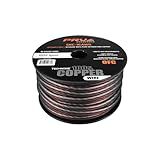 PRV AUDIO 16 Gauge (AWG) Speaker Wire Premium Oxygen-Free Copper OFC - 100 Feet Roll (Black/Grey) Ultra Flex Cable for Car Home Audio Applications