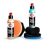 Adam's Polishes Car Scratch & Swirl Remover Hand Correction System, Remove & Restore Paint Transfer, Minor Imperfections, Oxidation, Paired with Orange Compound Correction Pad Applicator (2 Step Kit)
