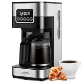 SHARDOR 10-Cup Programmable Coffee Maker, Regular & Strong Brew Drip Coffee Machine for Home and Office, Auto Shut Off, Permanent Filter, Silver