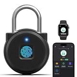 Keylesslife Fingerprint Padlock,Fingerprint Locker Lock,Biometric Smart Padlock Outdoor Waterproof Pad Lock for Locker Gym Fence Gate Toolbox Case Storage
