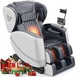 FURNIMAT 2025 Massage Chair Full Body, Zero Gravity Massage Chair with 10 Fix Rollers, Heating, Foot Massage, Auto Modes, Bluetooth Speaker, Touch Screen Controller (Light Gray)