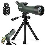 Emarth 20-60x60 Angled Spotting Scope for Target Shooting, Spotting Scope w/Tripod 14" Tabletop/Carry Bag, 1.37lb Light Spotter Scope, Waterproof Spotting Scopes for Hunting/Birding/Wildlife View
