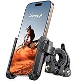 Lamicall Motorcycle Bike Phone Mount - [No Block Camera] [1s Lock] Bike Cell Phone Holder Clamp, Bicycle Scooter Handlebar Clip, for iPhone 16 15 14 Pro Max, Galaxy S25 S24 Ultra, 4.7-7" Phones