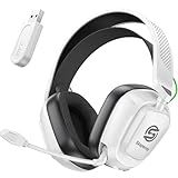 SKAPENDY 2.4GHz Wireless Gaming Headset for PC, PS5, PS4, Switch & Mac, Bluetooth Headset with Noise Canceling Microphone, Low-Latency Stereo Audio, 50mm Drivers, Up to 50H Battery, Over-Ear Design